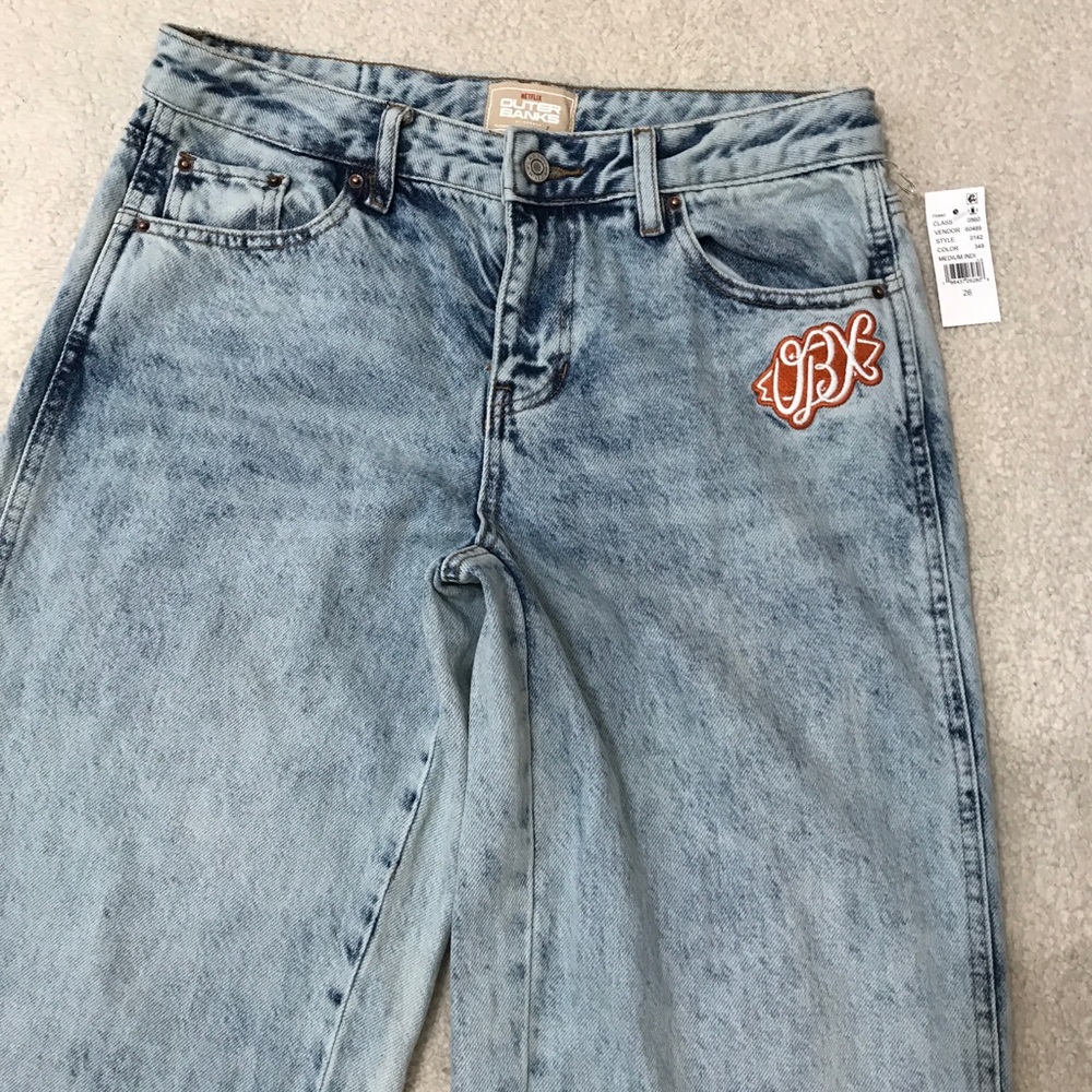 Pacsun Outer Banks Baggy Jeans Low Rise Blue Size 26 - Picture 5 of 16